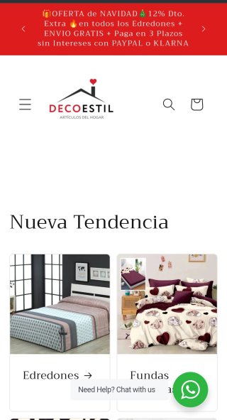 Se vende página web de ropa de cama desarrollada en Shopify