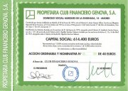Vendo 4 acciones Club Financiero Genova CFG
